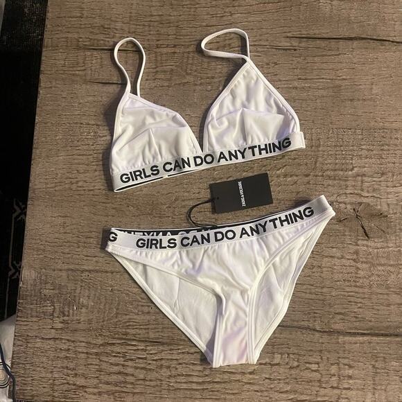 Zadig & Voltaire Triangle Logo Bikini in White. - Picture 6 of 11